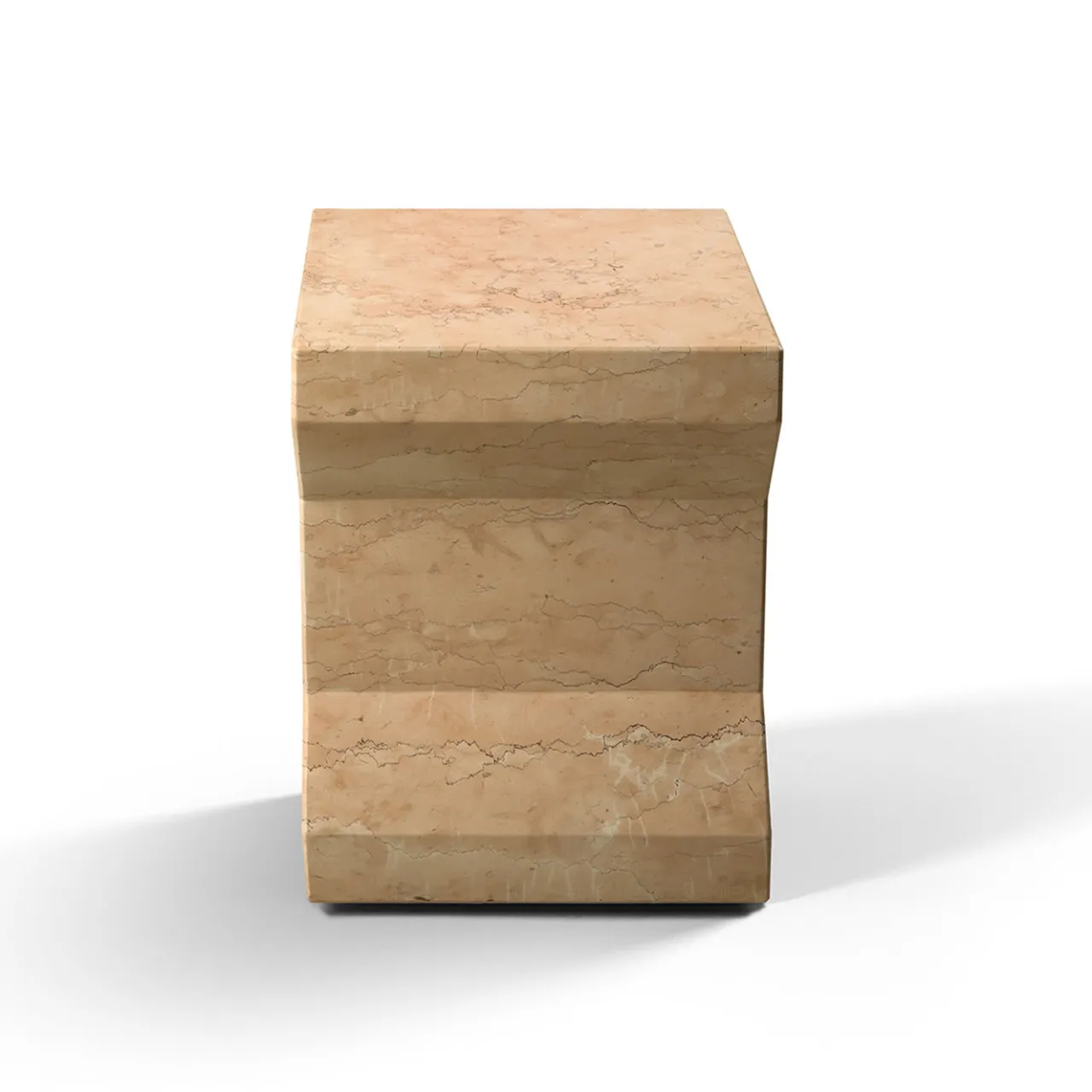 Salvatori Stools<Ikona Stool in Rosa Perlino Marble by Elisa Ossino