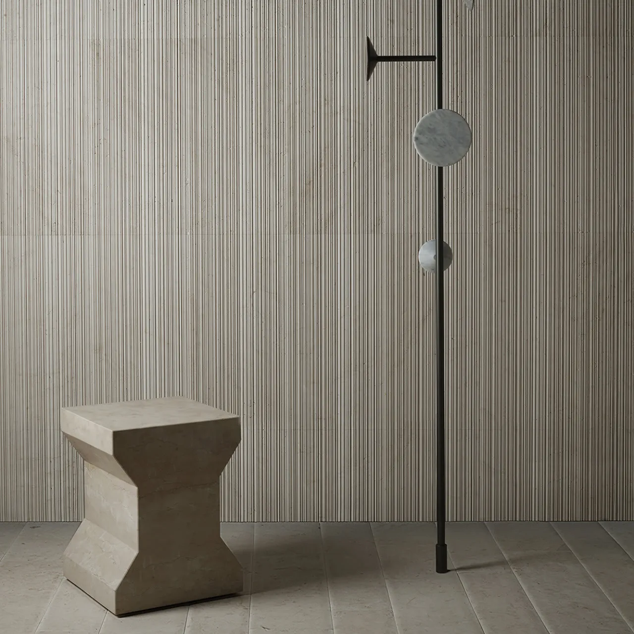 Salvatori Stools<Ikona Stool in Rosa Perlino Marble by Elisa Ossino
