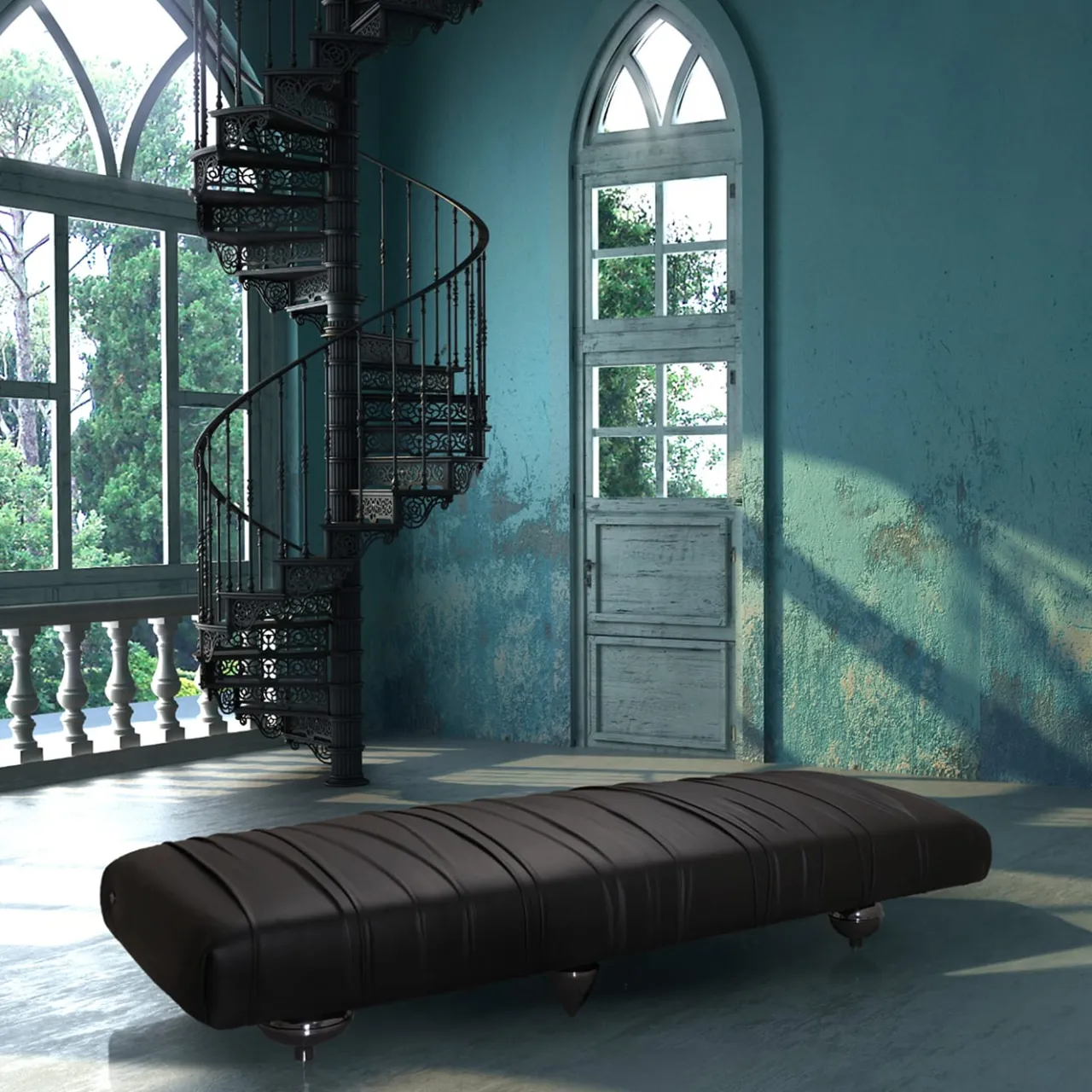 Il Pezzo Mancante Benches<Il Pezzo 1 Black Leather Bench