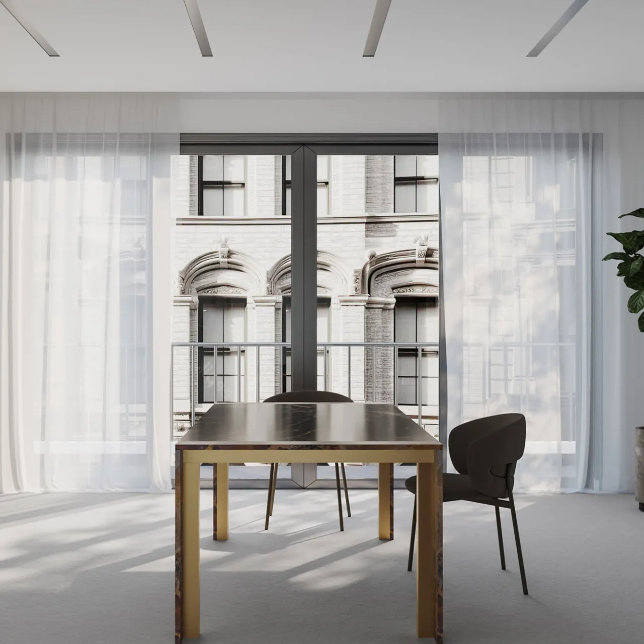 L'Eccesso Dining Tables<Ilan Sahara Brown Marble Dining Table by Paolo Ciacci
