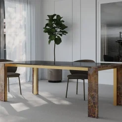 L'Eccesso Dining Tables<Ilan Sahara Brown Marble Dining Table by Paolo Ciacci