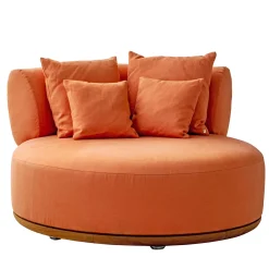 Visionnaire Outdoor Armchairs<Ilario Round Orange fabric Outdoor armchair
