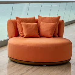 Visionnaire Outdoor Armchairs<Ilario Round Orange fabric Outdoor armchair