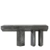 Laura Meroni Consoles<Imperfetto Asymmetrical Three-legged Liquid Metal Tin Console