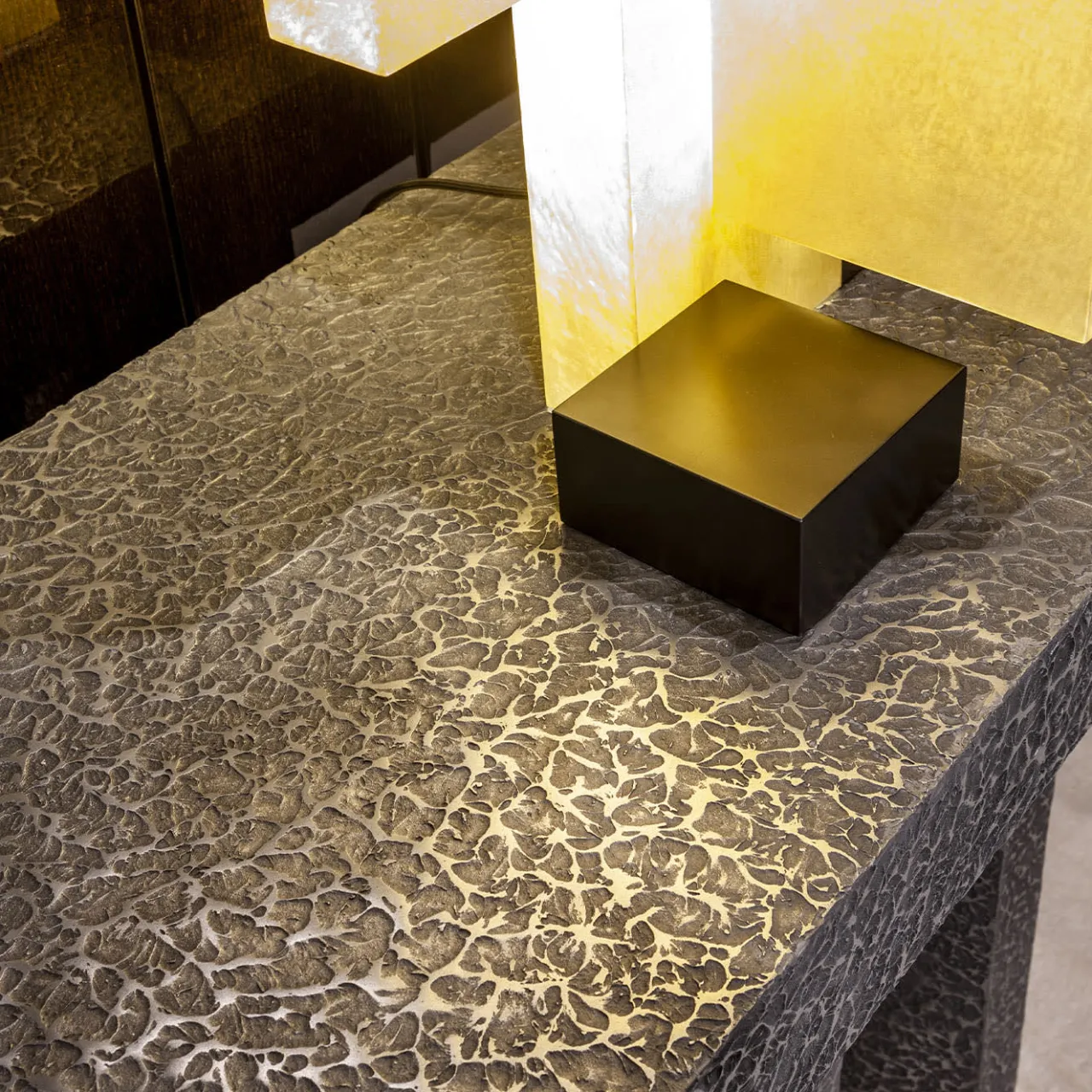 Laura Meroni Consoles<Imperfetto Asymmetrical Three-legged Liquid Metal Tin Console