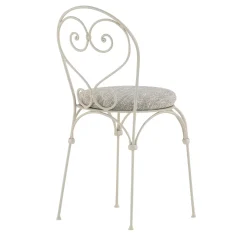 Dante Negro Outdoor Chairs & Stools<Inbloom Cushioned Wrought Iron White Chair