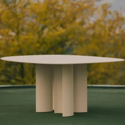 Marco Ripa Outdoor Dining Tables<India Sasso Light Yellow Metal In & Outdoor Dining Table
