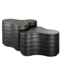 Laura Meroni Nesting Tables<Infinity Anthracite Black Wood Nesting Tables