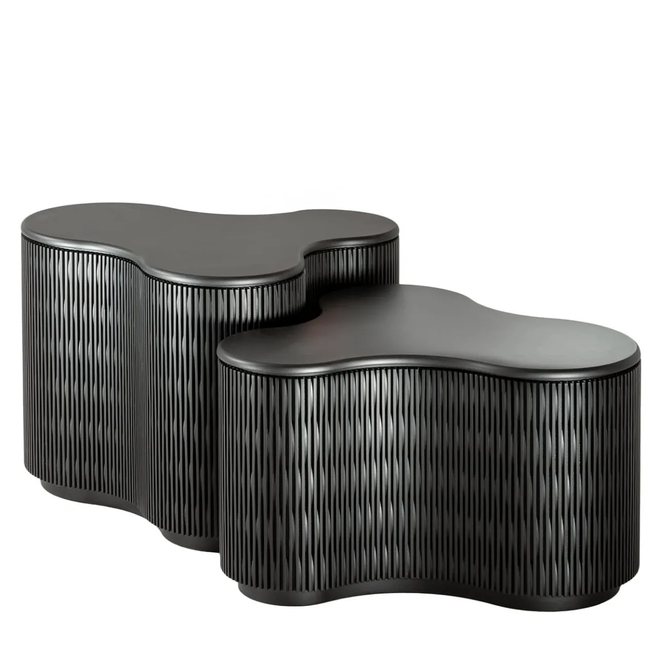 Laura Meroni Nesting Tables<Infinity Anthracite Black Wood Nesting Tables