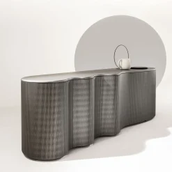 Laura Meroni Sideboards Buffets<Infinity Wavy 2-Door Lacca 61 Tin Sideboard