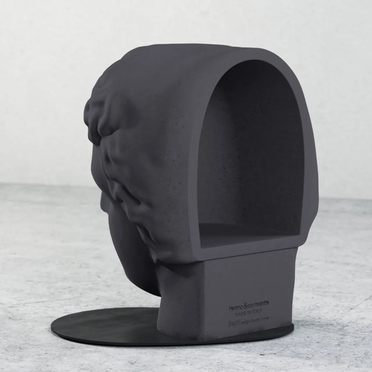 Forma & Cemento Stools<Ink Black Betti Stool in by Marialaura Rossiello Studio Irvine