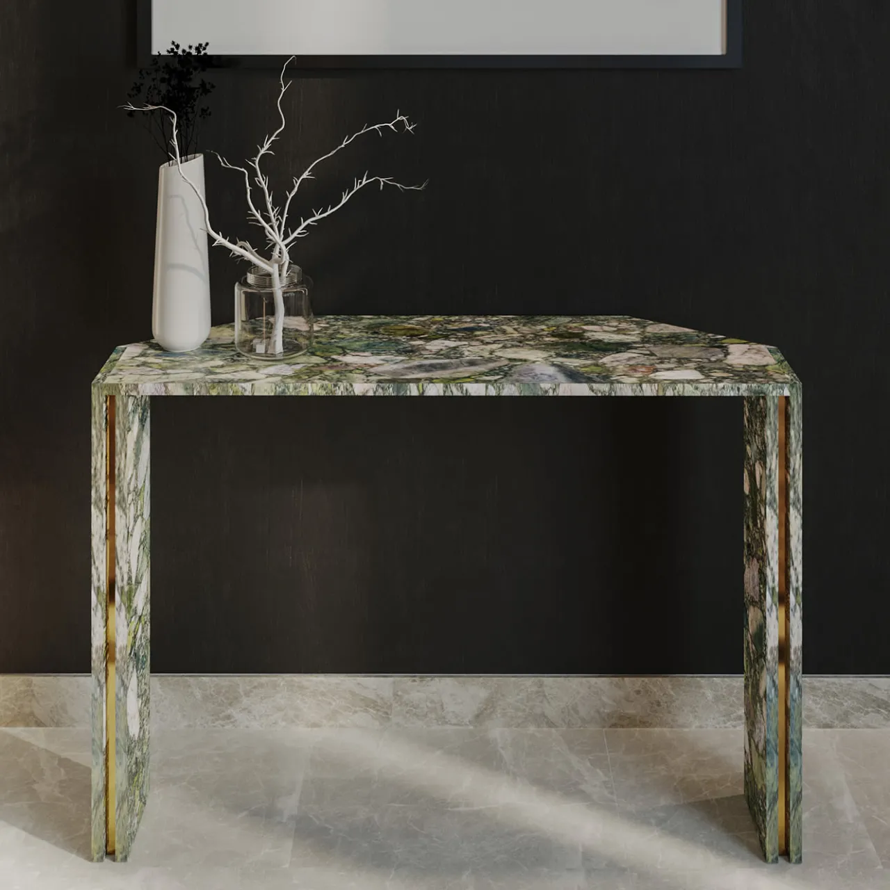L'Eccesso Consoles<Innis Marinace Verde Marble Console by Paolo Ciacci
