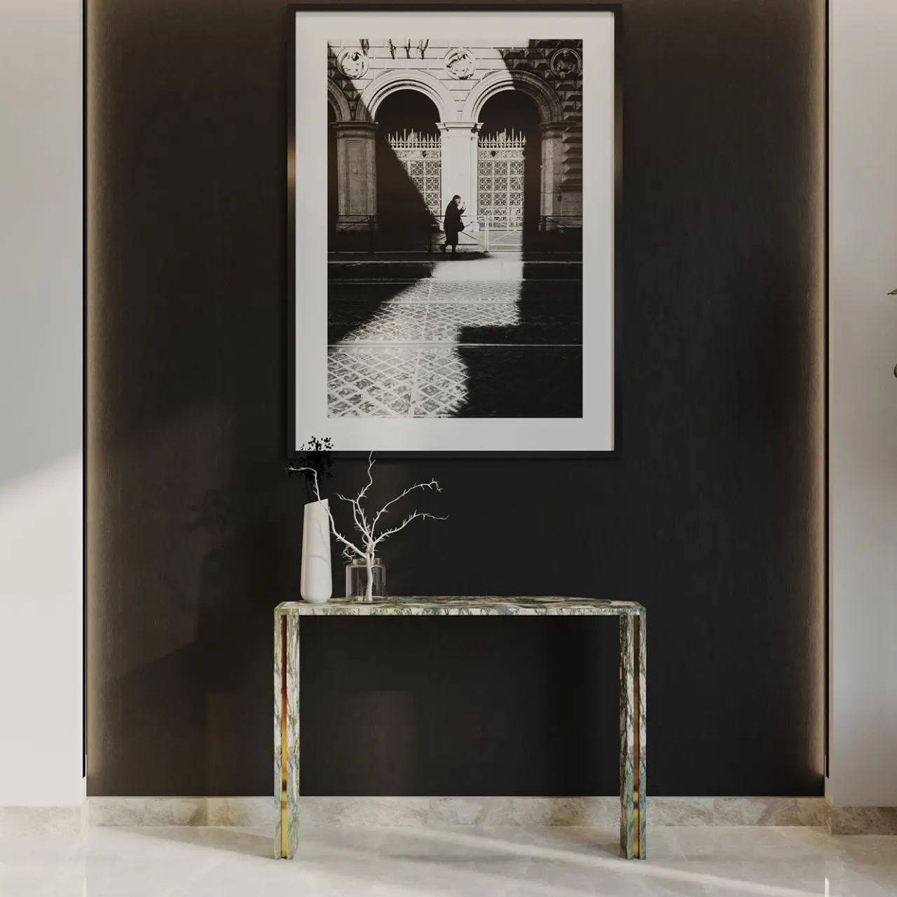L'Eccesso Consoles<Innis Marinace Verde Marble Console by Paolo Ciacci