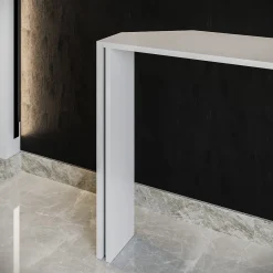 L'Eccesso Consoles<Innis White Marble Console with metal insert