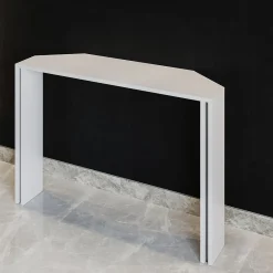 L'Eccesso Consoles<Innis White Marble Console with metal insert