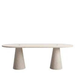 MMairo Dining Tables<Inside Out Travertine stone Large Dining Table by Karen Chekerdjian