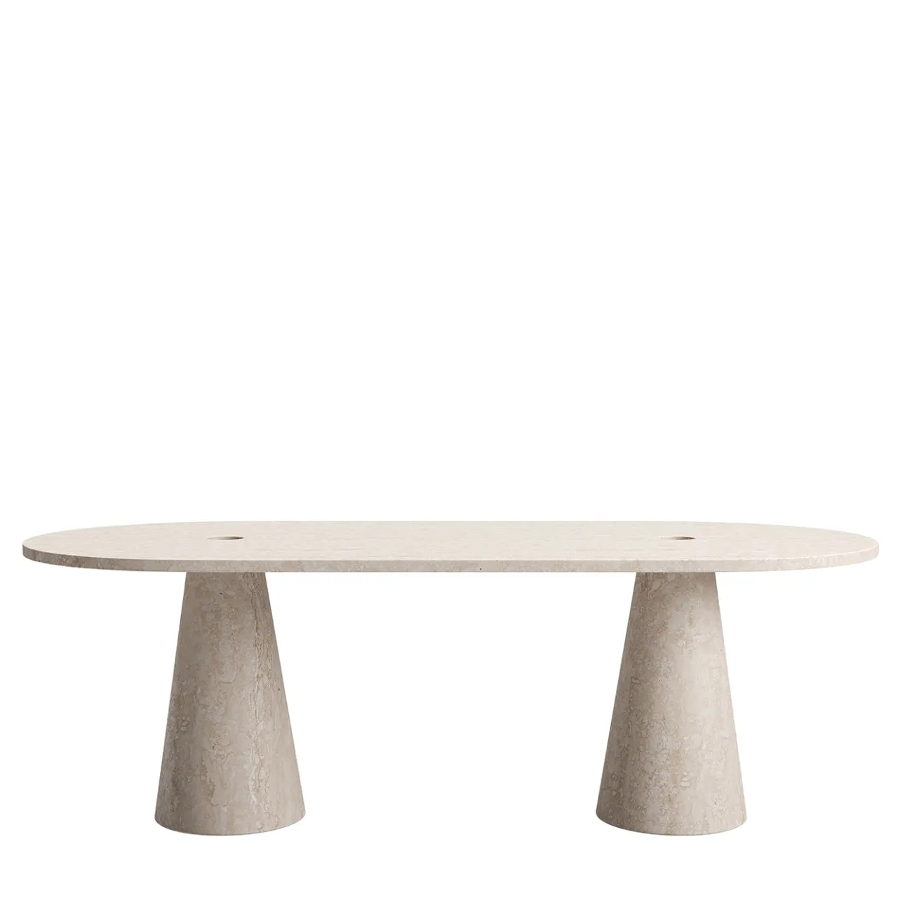 MMairo Dining Tables<Inside Out Travertine stone Large Dining Table by Karen Chekerdjian