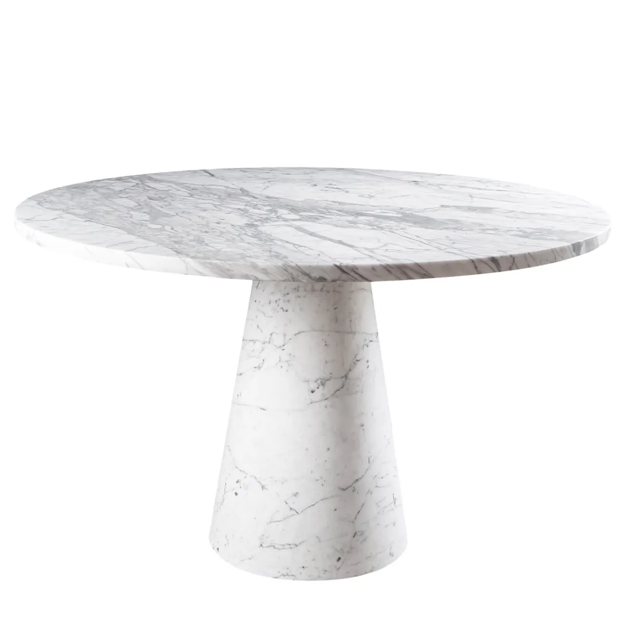 MMairo Dining Tables<Inside Out White Marble Dining Table by Karen Chekerdjian