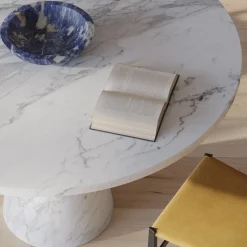 MMairo Dining Tables<Inside Out White Marble Dining Table by Karen Chekerdjian
