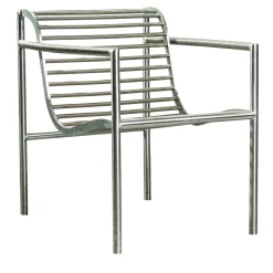 Paolo Pallucco Lounge Chairs<Insidie Gray Stainless Steel Lounge Chair
