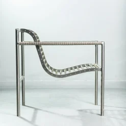 Paolo Pallucco Lounge Chairs<Insidie Gray Stainless Steel Lounge Chair