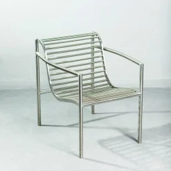 Paolo Pallucco Lounge Chairs<Insidie Gray Stainless Steel Lounge Chair