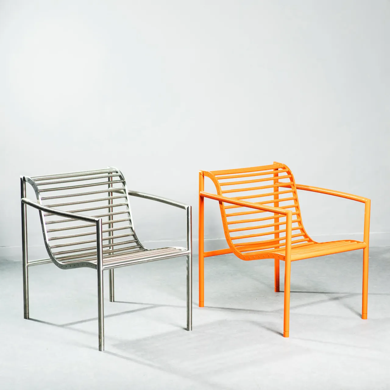 Paolo Pallucco Lounge Chairs<Insidie Gray Stainless Steel Lounge Chair