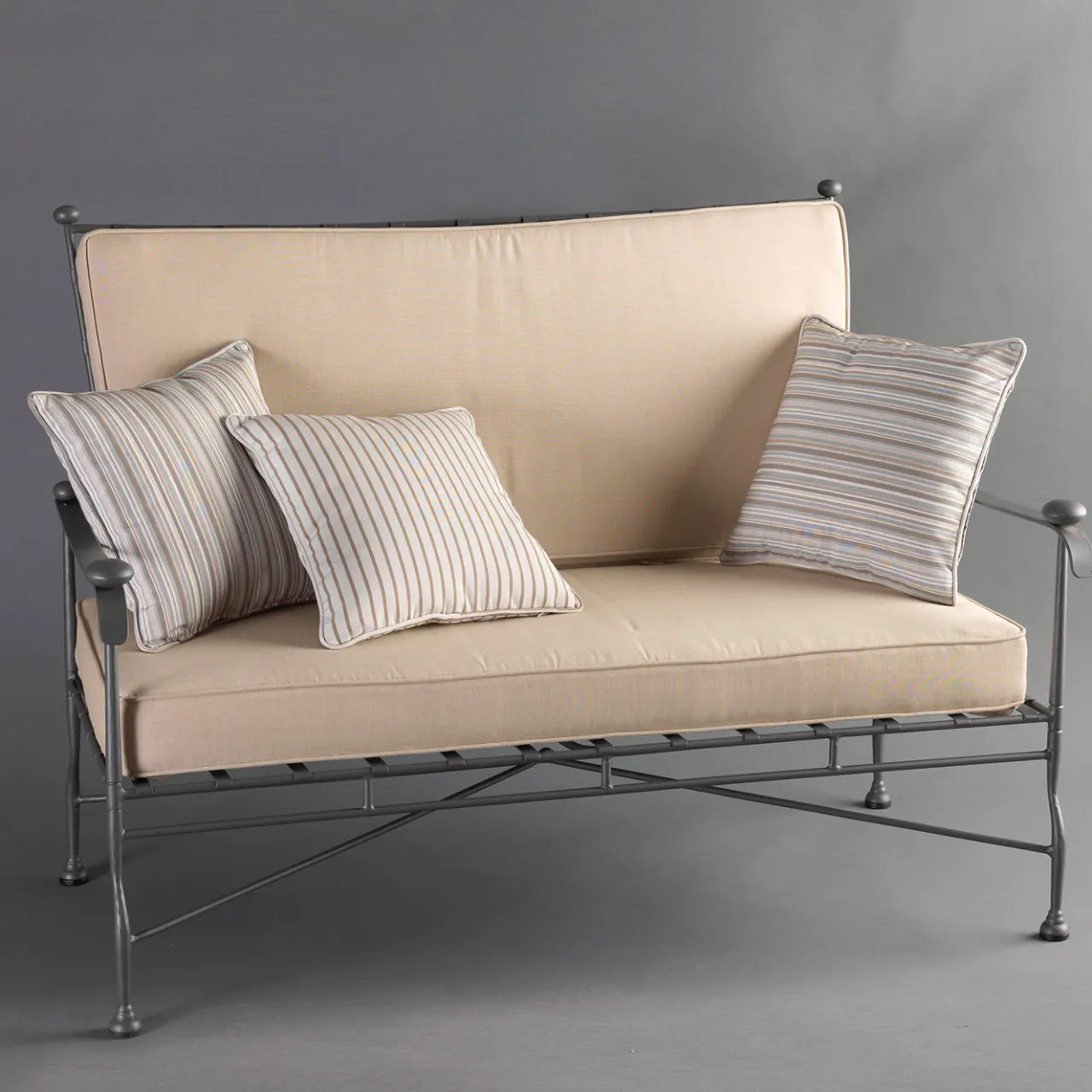 Officina Ciani Outdoor Sofas & Benches<Intreccio Outdoor 2-Seater Sofa in Stainless Steel