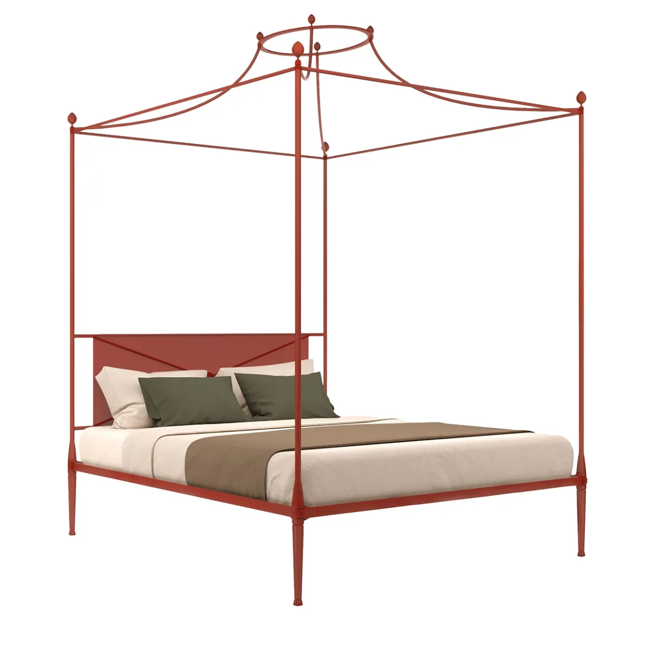 Lispi Beds<Irina Red Iron Canopy Double Bed