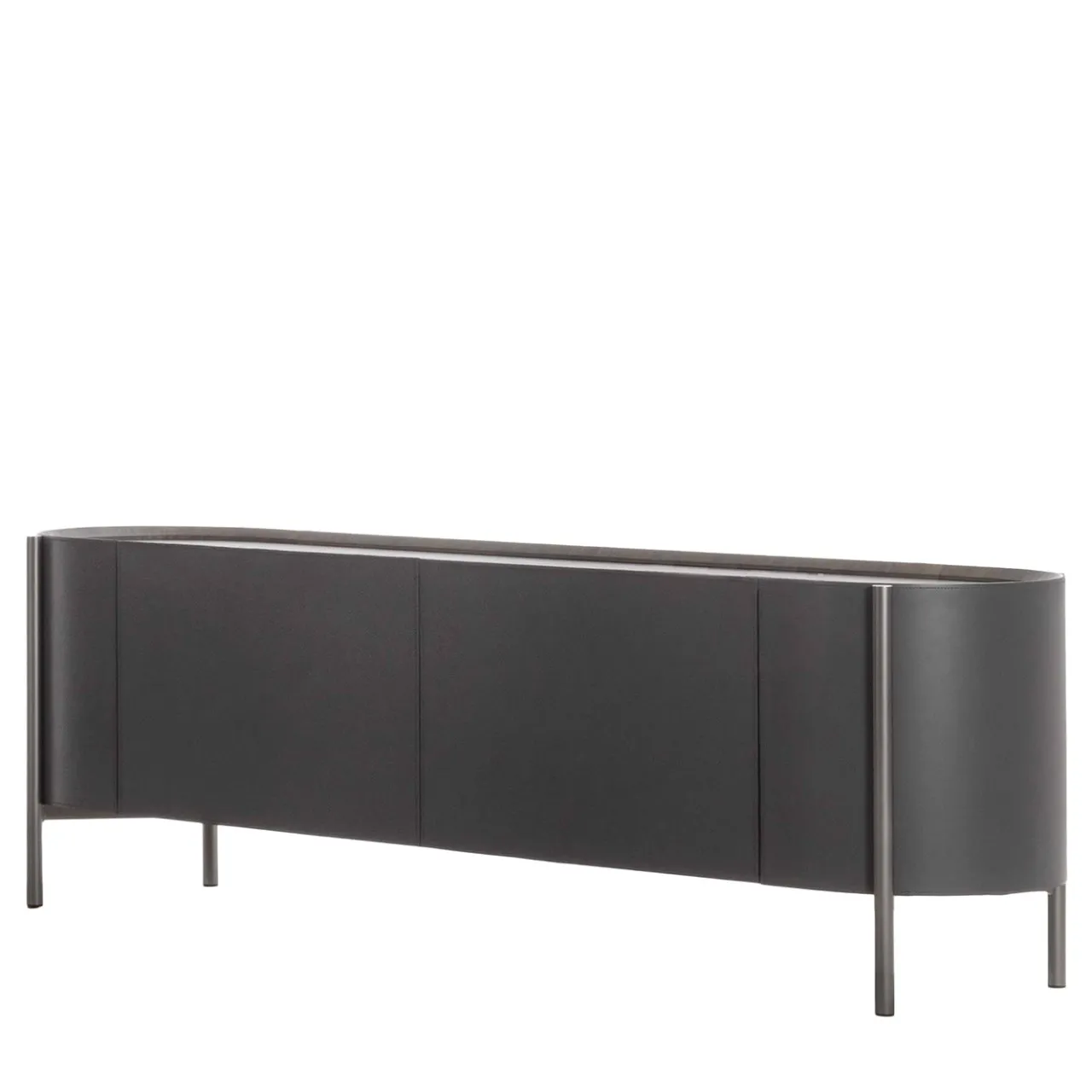 Enrico Pellizzoni Sideboards Buffets<Iris Gray Leather Sideboard