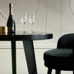 DOM Edizioni Bar Stools<Isidoro Black Swivel Bar Stool