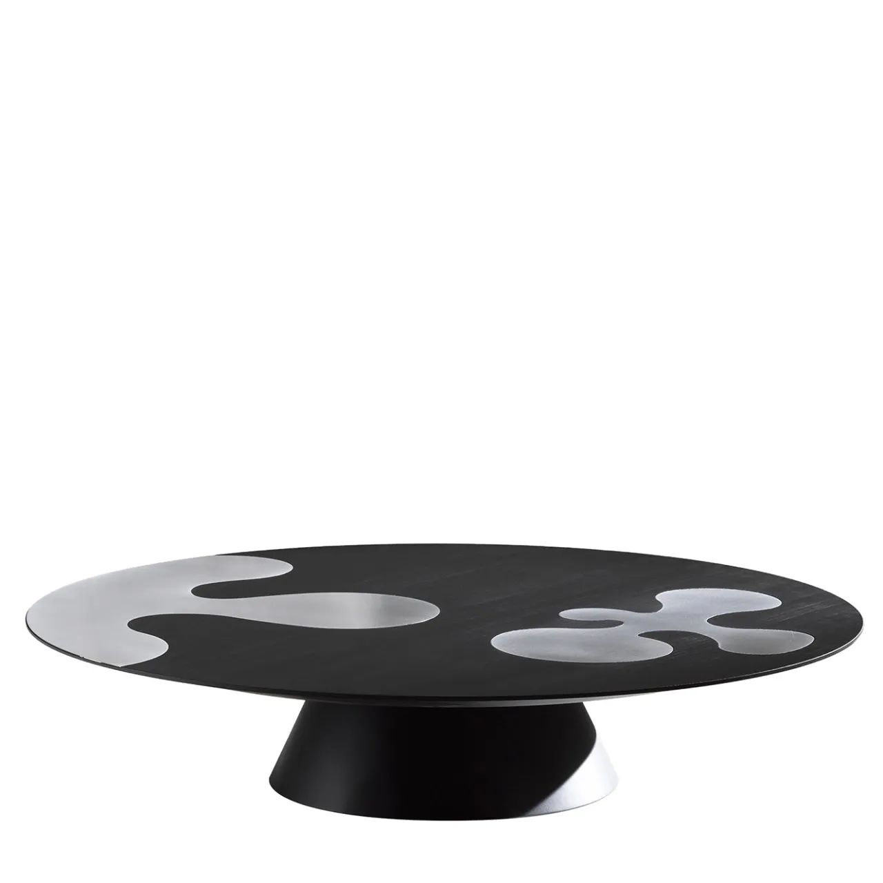 Albedo Coffee Tables<ISOLE 1 Black and Matte Metal Round Coffee Table