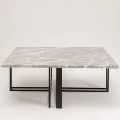 Splot Design Coffee Tables<Itinera Square Gray Marble & Iron Coffee Table by S. Golubeva