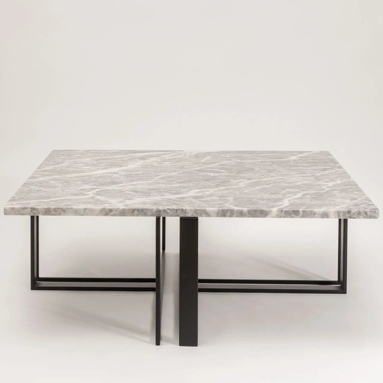 Splot Design Coffee Tables<Itinera Square Gray Marble & Iron Coffee Table by S. Golubeva