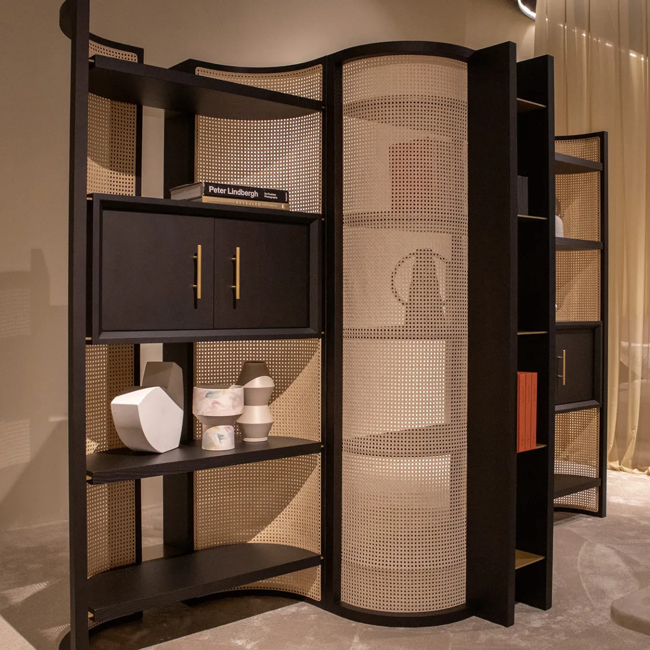 Black Tie Bookcases<Itoku Vienna Straw & Moka-Finished Ash Bookcase #1