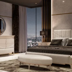 Alberto & Mario Ghezzani Beds<James Beige Double Bed