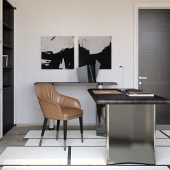 Ultramobili Desk & Writing Tables<Jean Black Oak Top With Steel Base Desk