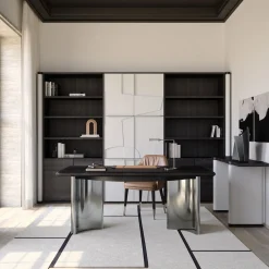 Ultramobili Desk & Writing Tables<Jean Black Oak Top With Steel Base Desk
