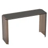 Esadesign Consoles<Jean Michel Bronze Glass and Black Coffee Leather Console