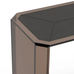 Esadesign Consoles<Jean Michel Bronze Glass and Black Coffee Leather Console