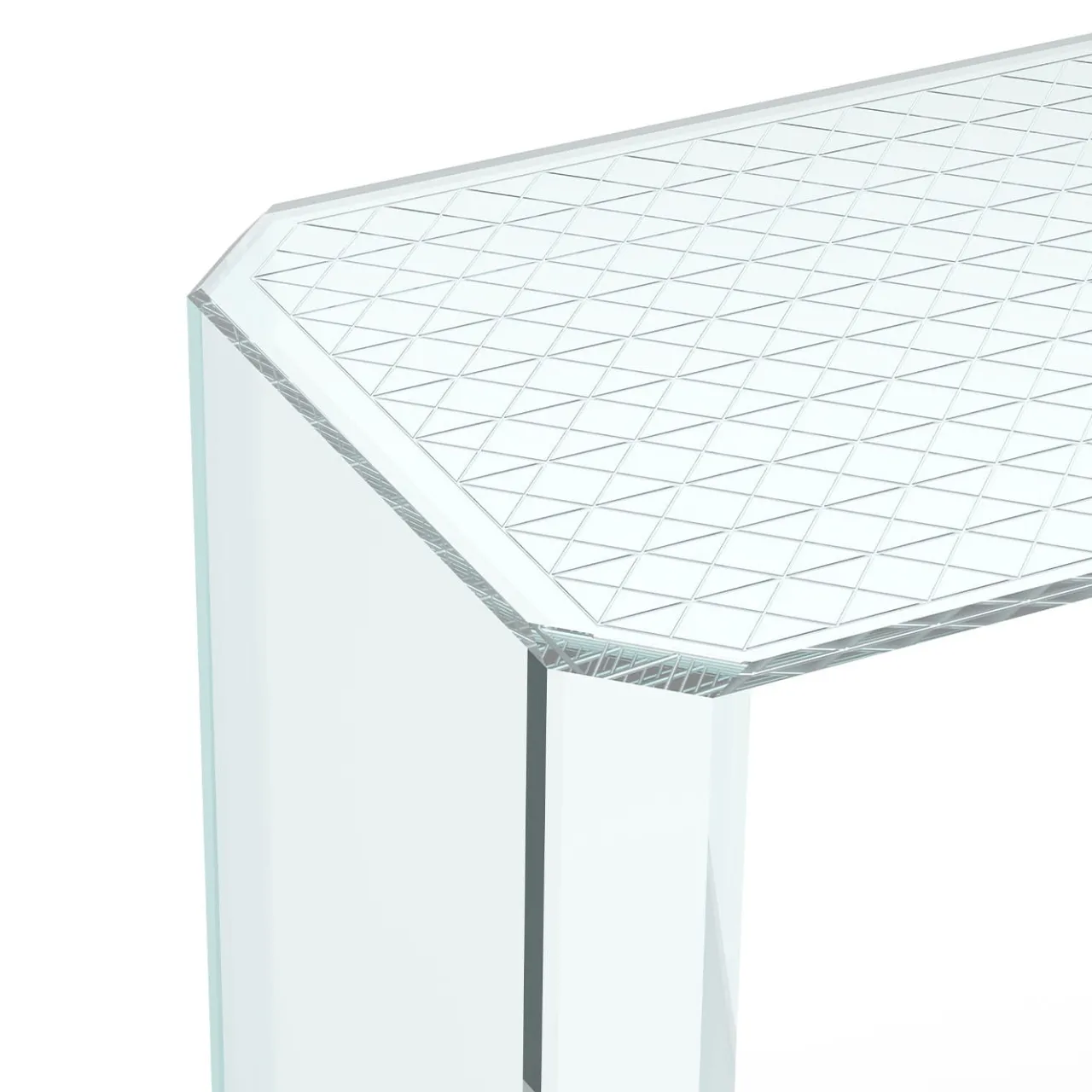 Esadesign Consoles<Jean Michel Clear and Triangle Pattern Glass Console