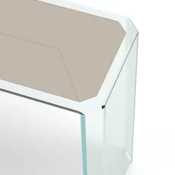 Esadesign Consoles<Jean Michel Clear Glass and Beige Leather Console