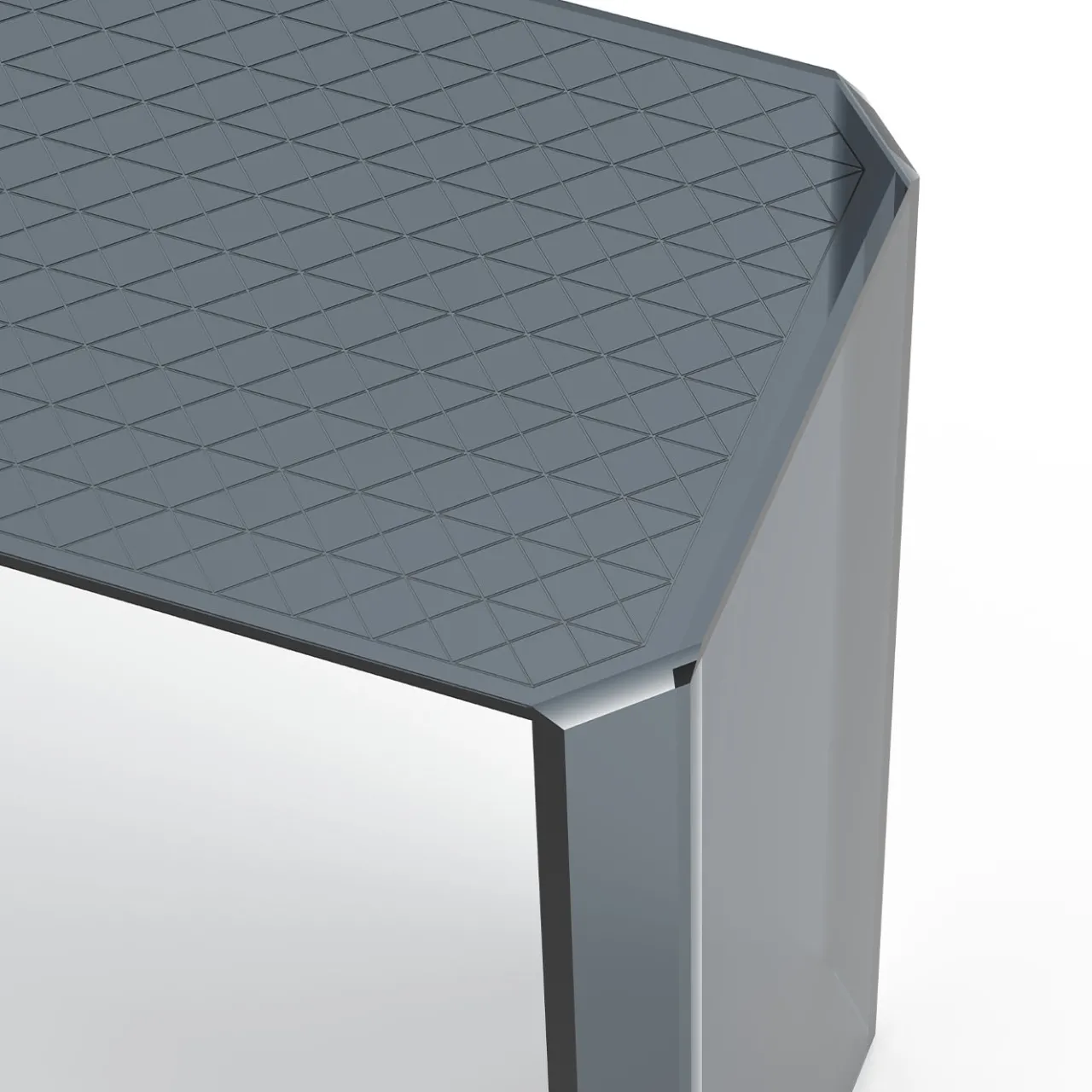 Esadesign Consoles<Jean Michel Smoked Grey and Triangle Pattern Glass Console