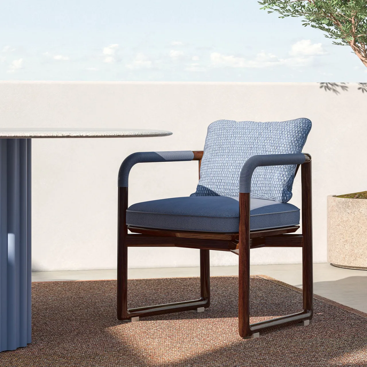 CPRN Homood Outdoor Chairs & Stools<Jiselle S light blue mogano wood outdoor chair