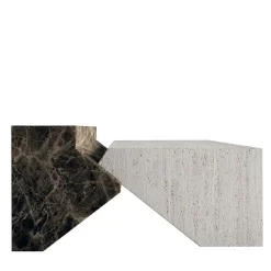 Dimarmo Coffee Tables<Jogja Visone & Travertine Marble Coffee Table by Studio Hendro Hadinata