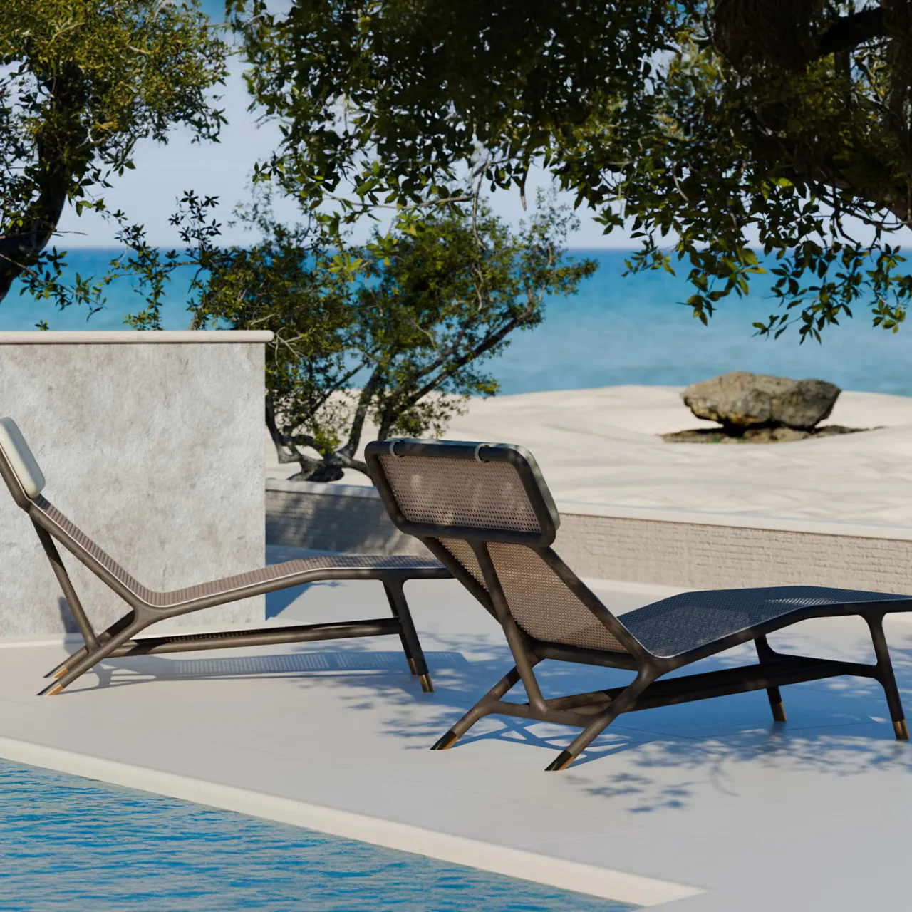 Morelato Chaises<Joyce Black Chaise Longue