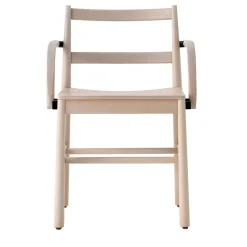 TrabA' Chairs<Julie Bleached Wood chair with armrests by Emilio Nanni