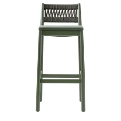 TrabA' Bar Stools<Julie Dark Green Stool with Upholstered Seat by Emilio Nanni