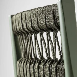 TrabA' Bar Stools<Julie Dark Green Wood Bar Stool With Rope Backrest