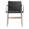 TrabA' Chairs<Julie White and Black chair with armrests by Emilio Nanni
